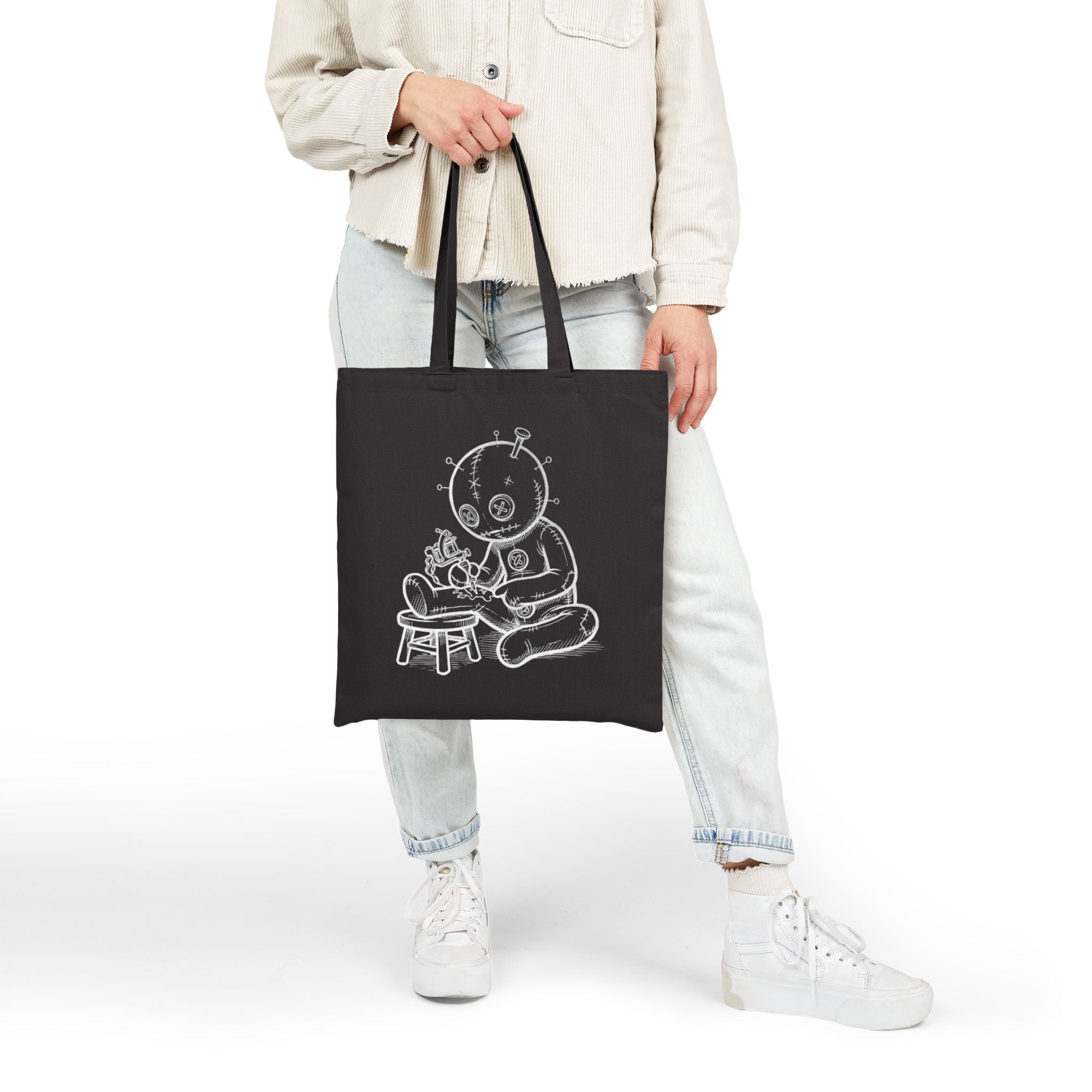 Canvas Tote Bag — Tattooing Voodoo Doll Illustration Eco Shopper