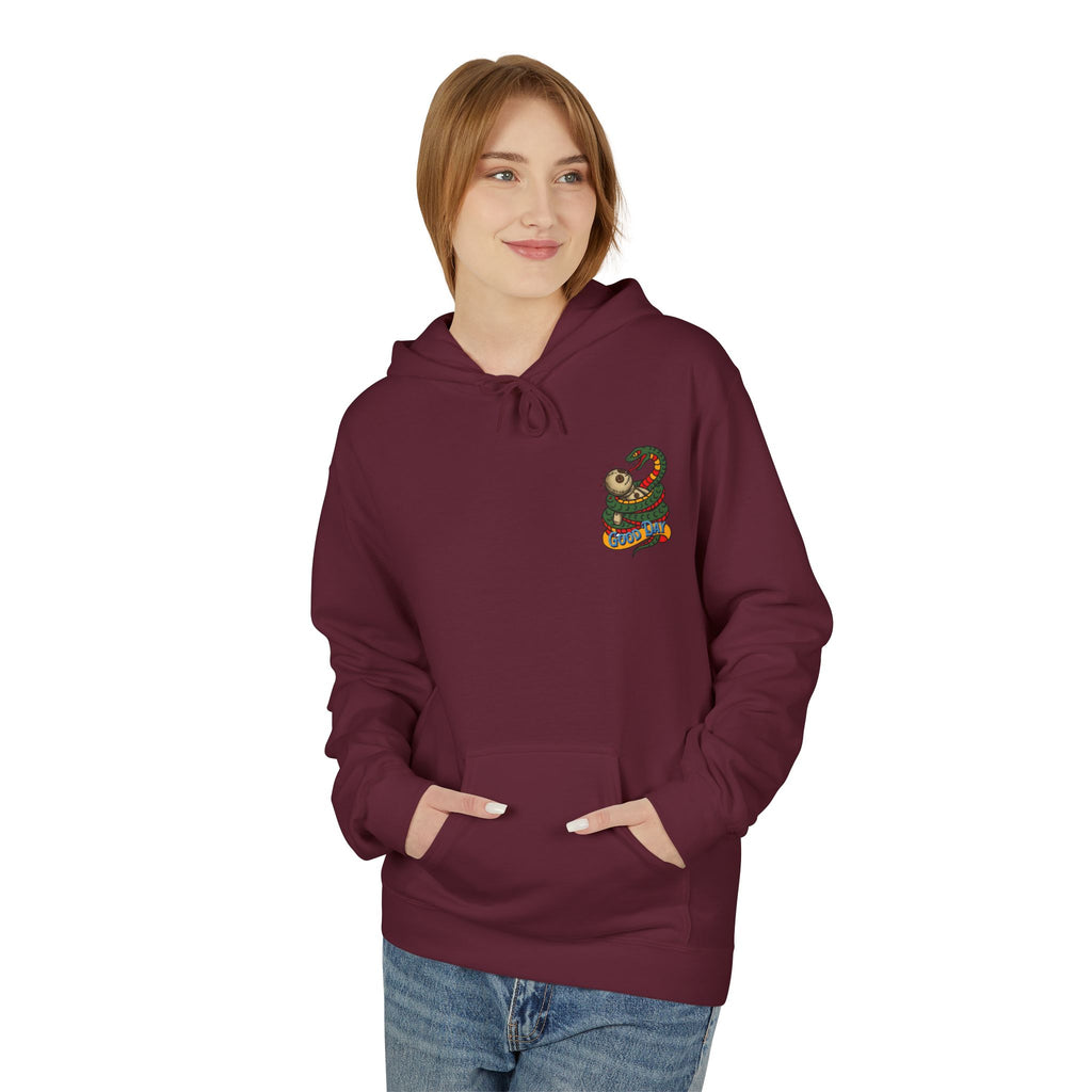 Good Day Snake Hoodie — Retro Voodoo Doll & Serpent Graphic Hoodie