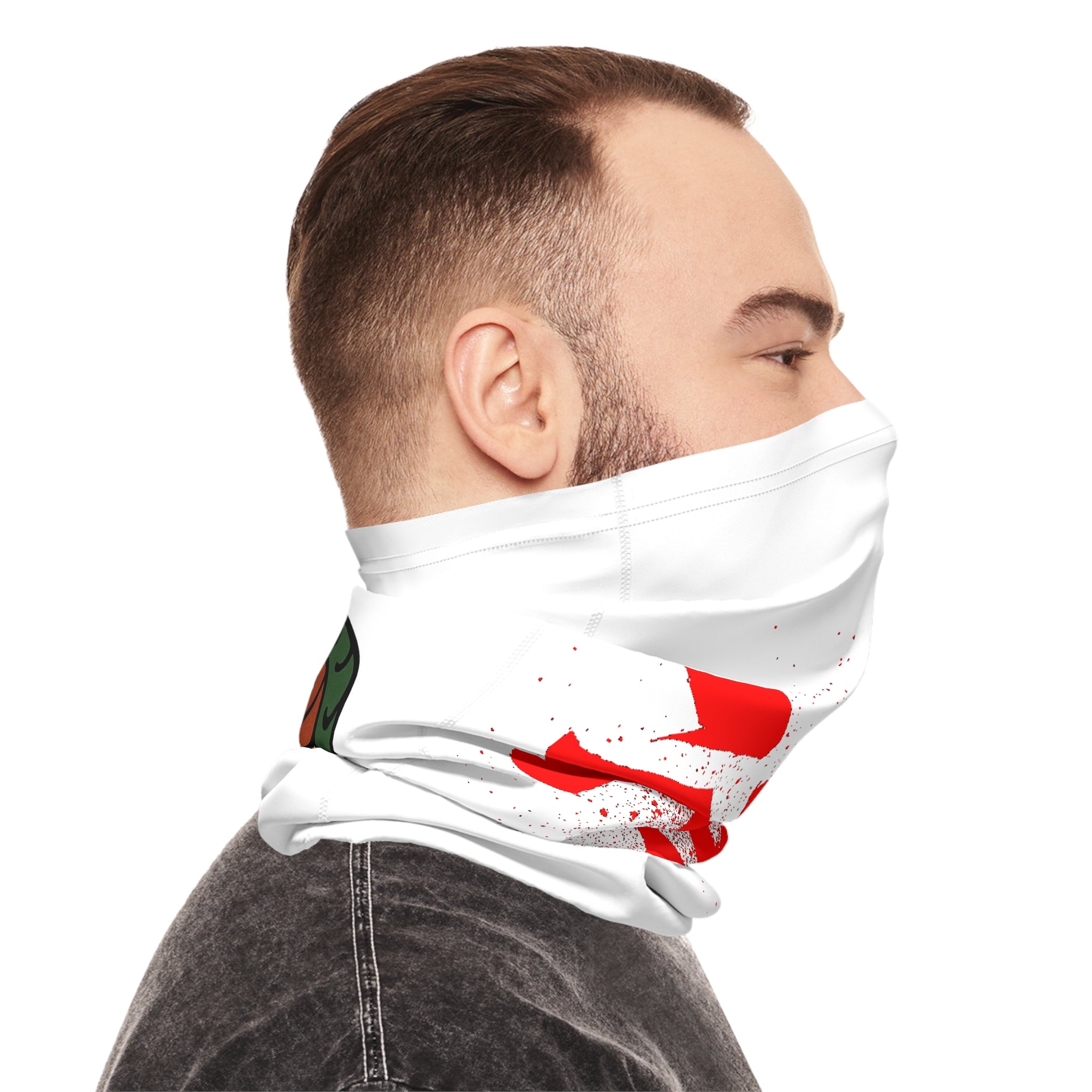 Vargas Neck Gaiter — Red Kanji & Vintage Snake Tattoo Designs