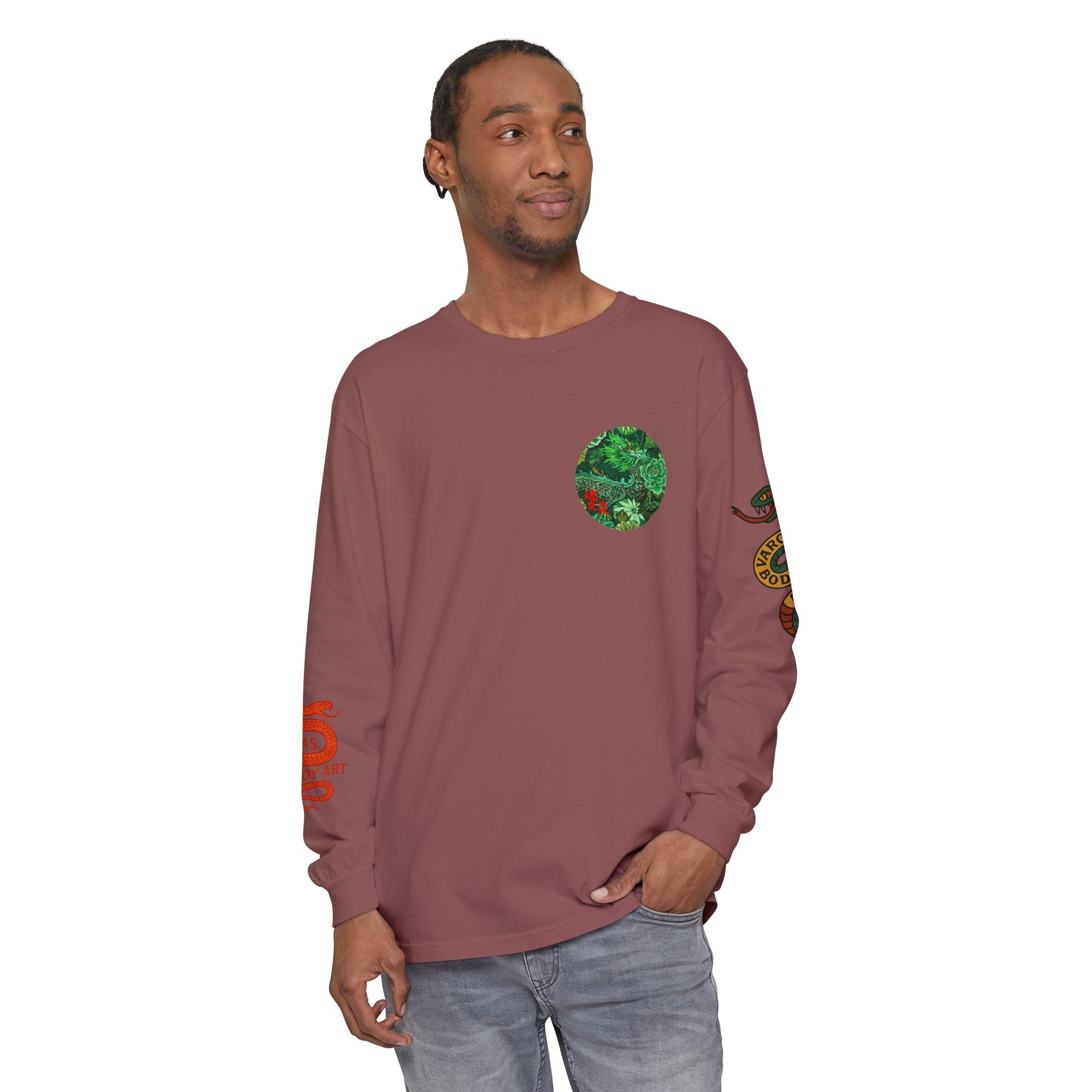 Vargas Dragon Garden Long Sleeve T‑Shirt