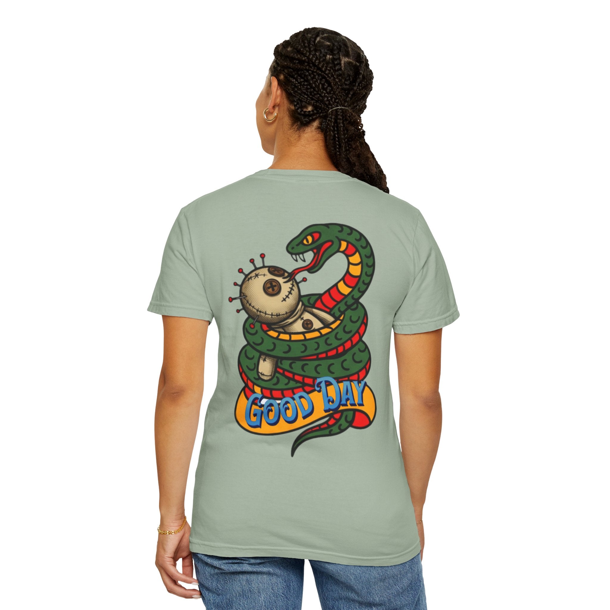 VargasT-Shirt — 'Good Day' Snake & Voodoo Doll Graphic Tee