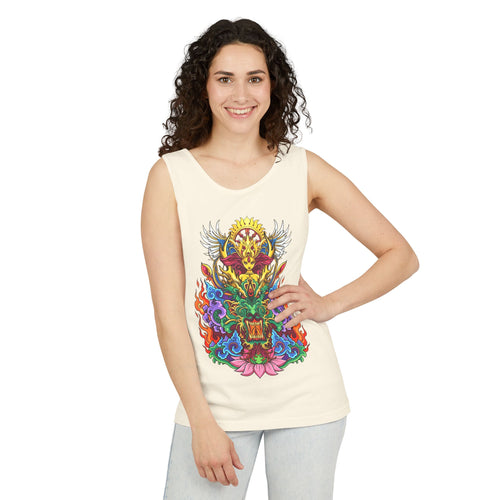 Dragon Lotus Tank Top — Vargas© Mythical Mask Graphic