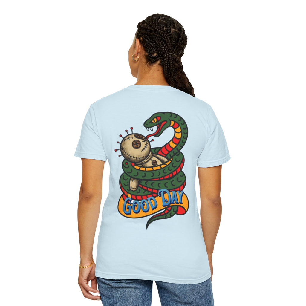 VargasT-Shirt — 'Good Day' Snake & Voodoo Doll Graphic Tee
