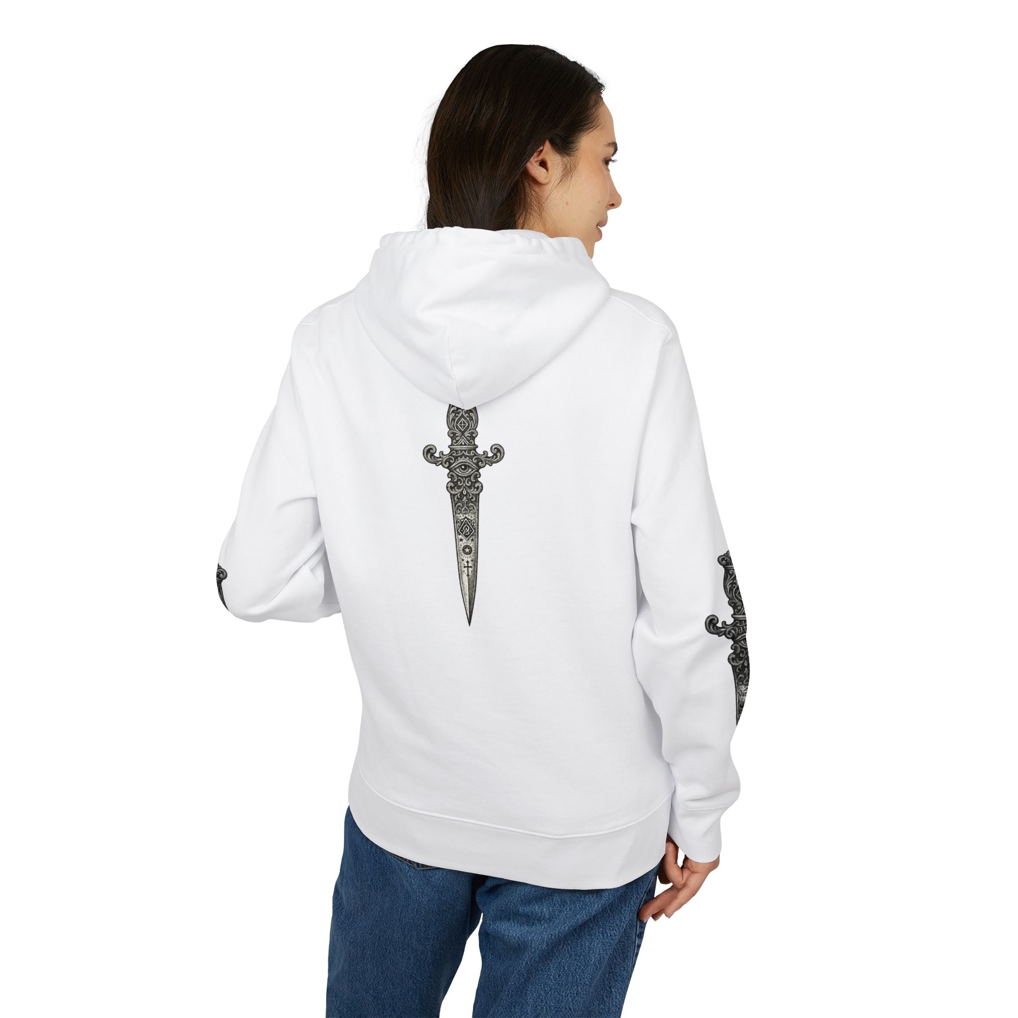 Dagger Graphic Hoodie — Ornate  Sleeve Print