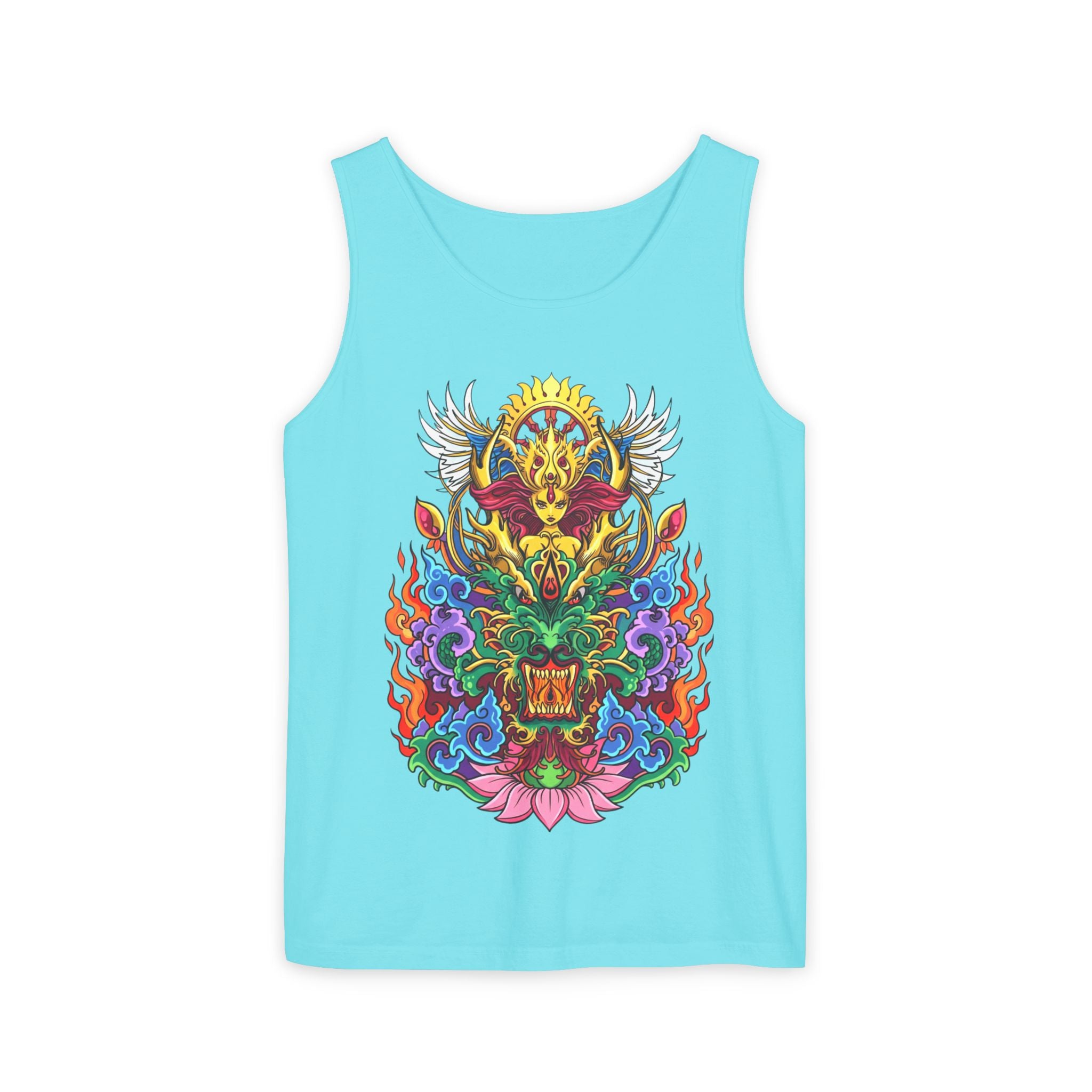 Dragon Lotus Tank Top — Vargas© Mythical Mask Graphic