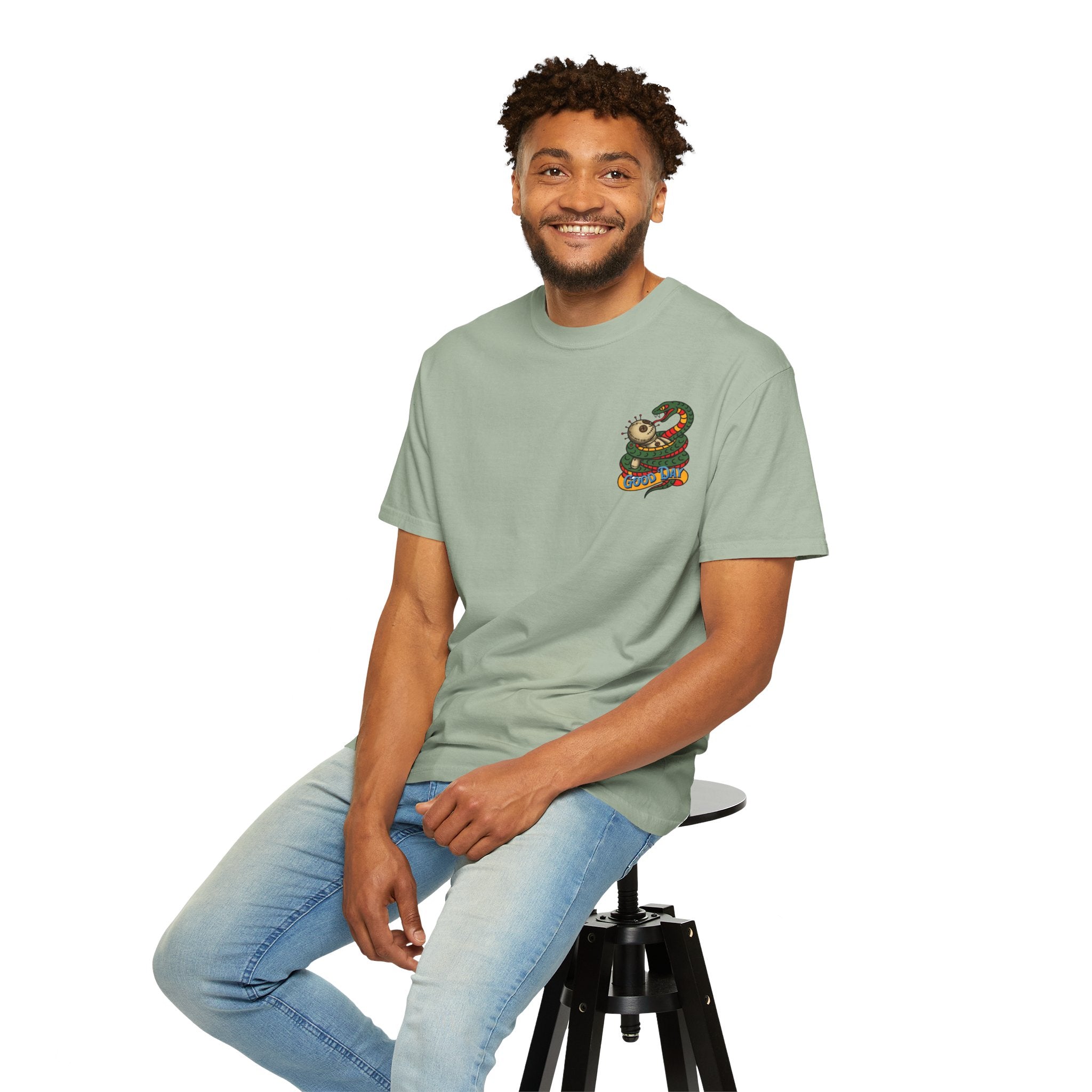 VargasT-Shirt — 'Good Day' Snake & Voodoo Doll Graphic Tee