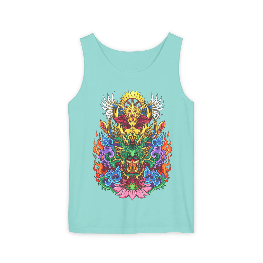 Dragon Lotus Tank Top — Vargas© Mythical Mask Graphic