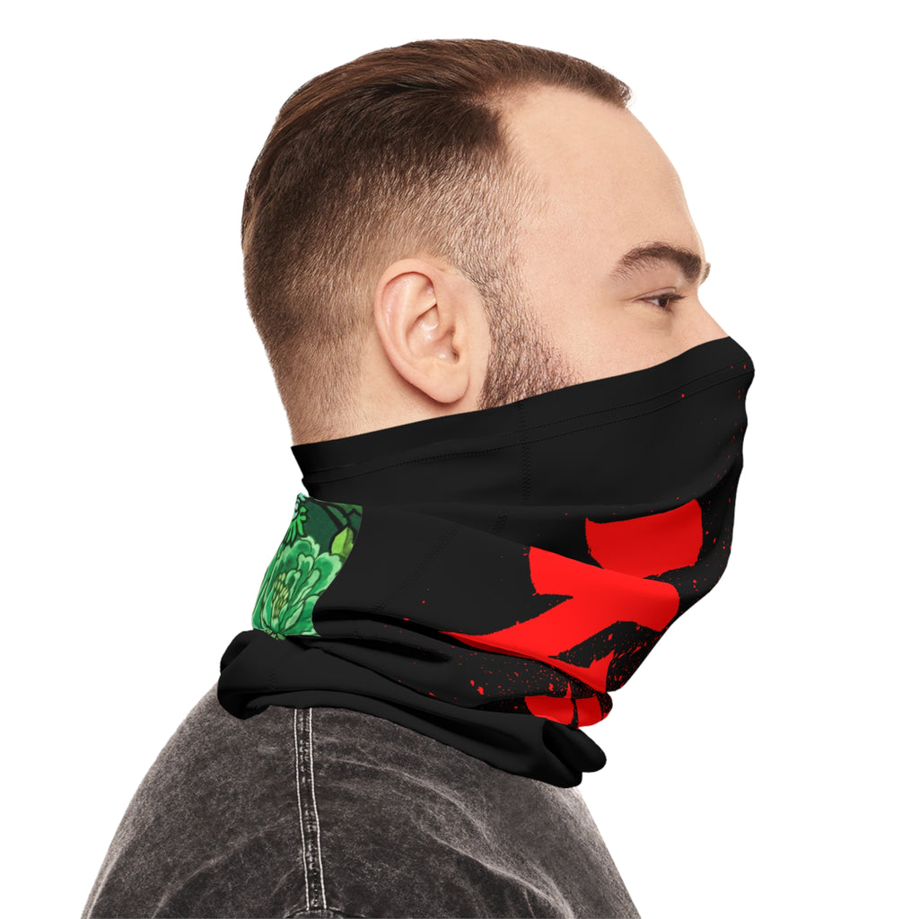 Dragon Kanji Neck Gaiter — Red Soul Flame Japanese  Neck Warmer