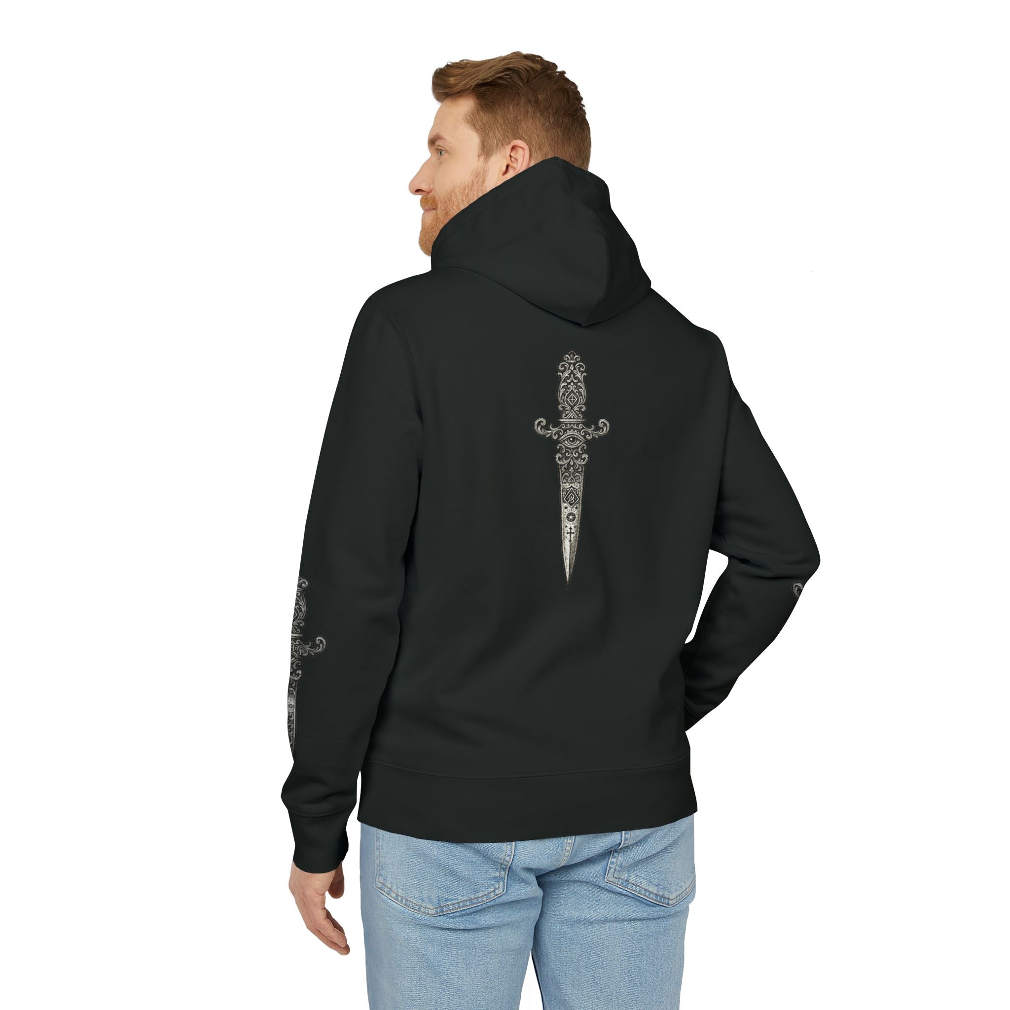 Dagger Graphic Hoodie — Ornate  Sleeve Print