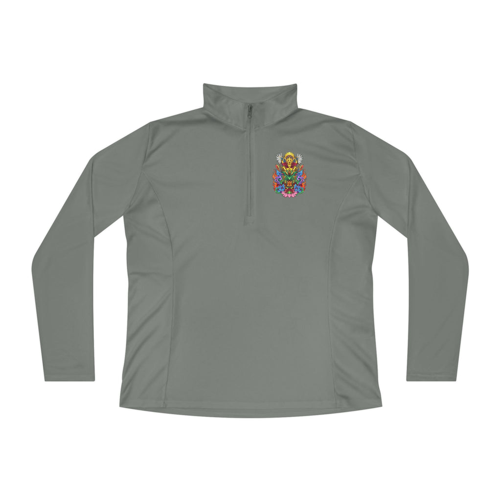 Ladies Quarter-Zip Pullover — Colorful Vargas Sea Goddess
