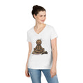 Voodoo Doll Meditation Tee — 'Breathe' Ladies' V-Neck T-Shirt