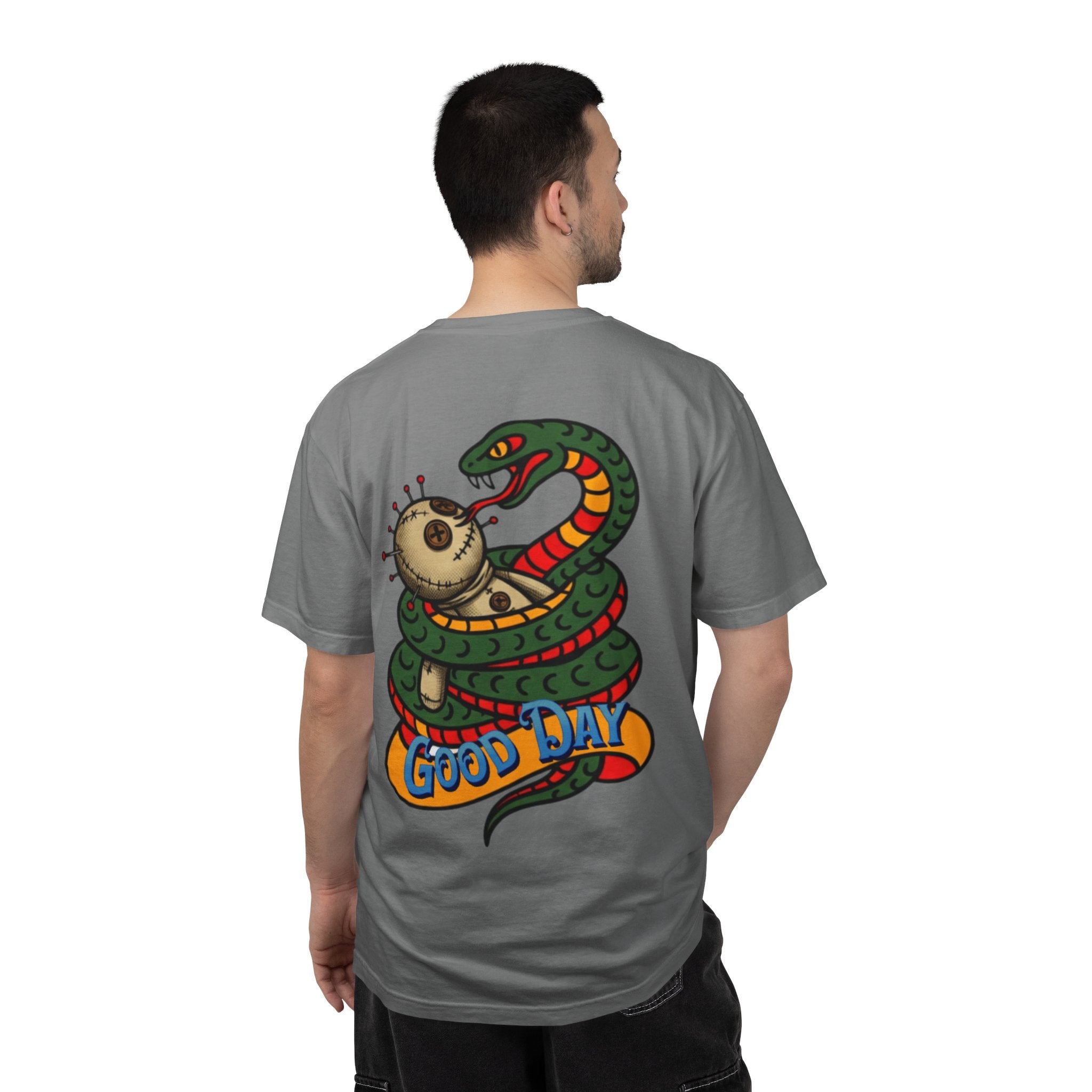 VargasT-Shirt — 'Good Day' Snake & Voodoo Doll Graphic Tee