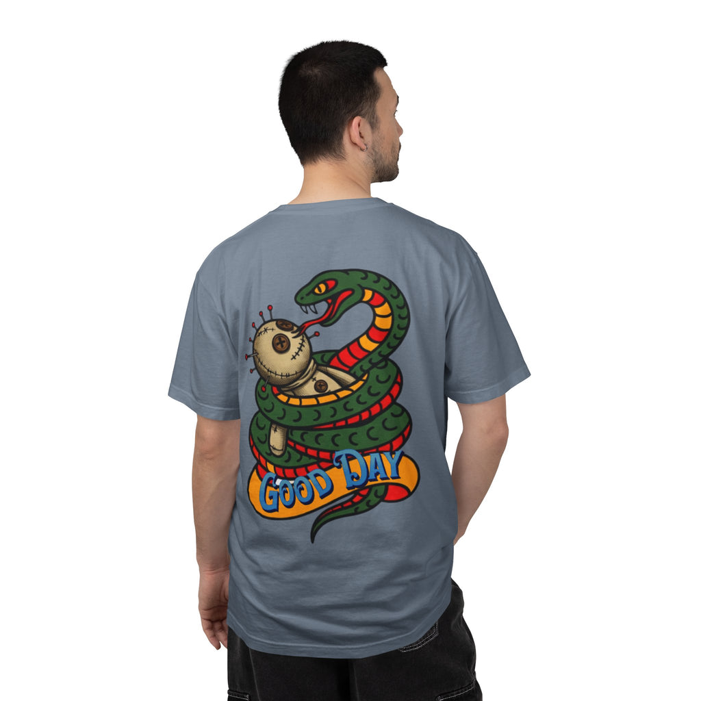 VargasT-Shirt — 'Good Day' Snake & Voodoo Doll Graphic Tee