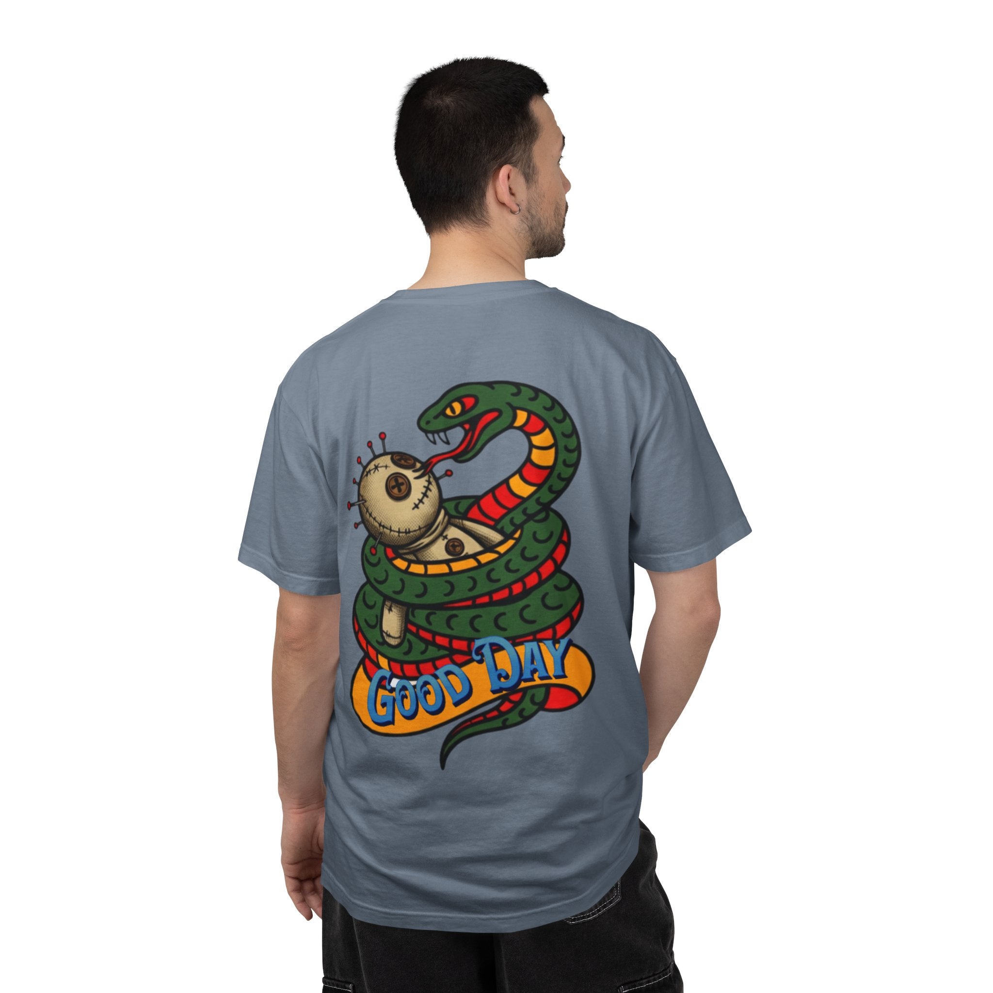 VargasT-Shirt — 'Good Day' Snake & Voodoo Doll Graphic Tee