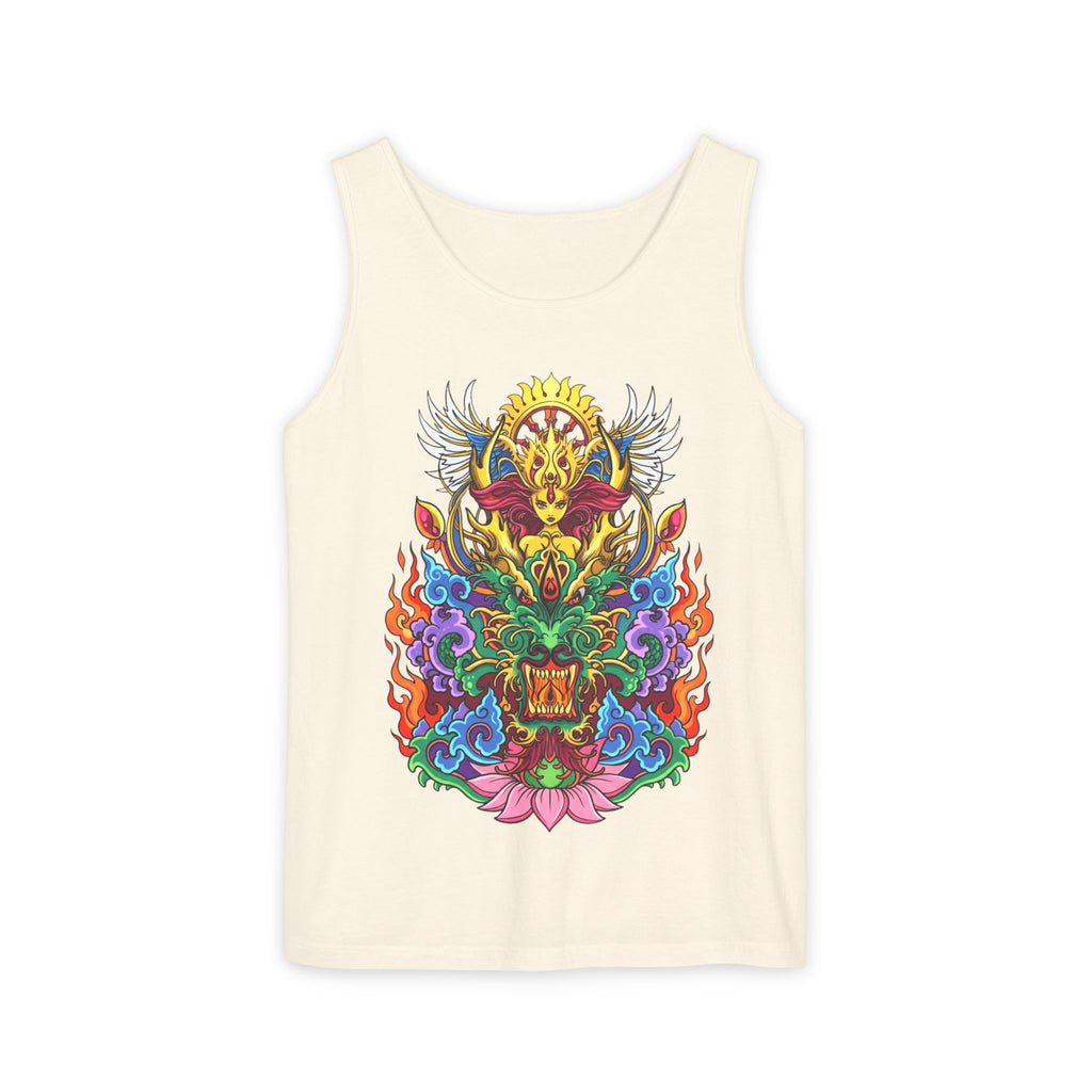 Dragon Lotus Tank Top — Vargas© Mythical Mask Graphic