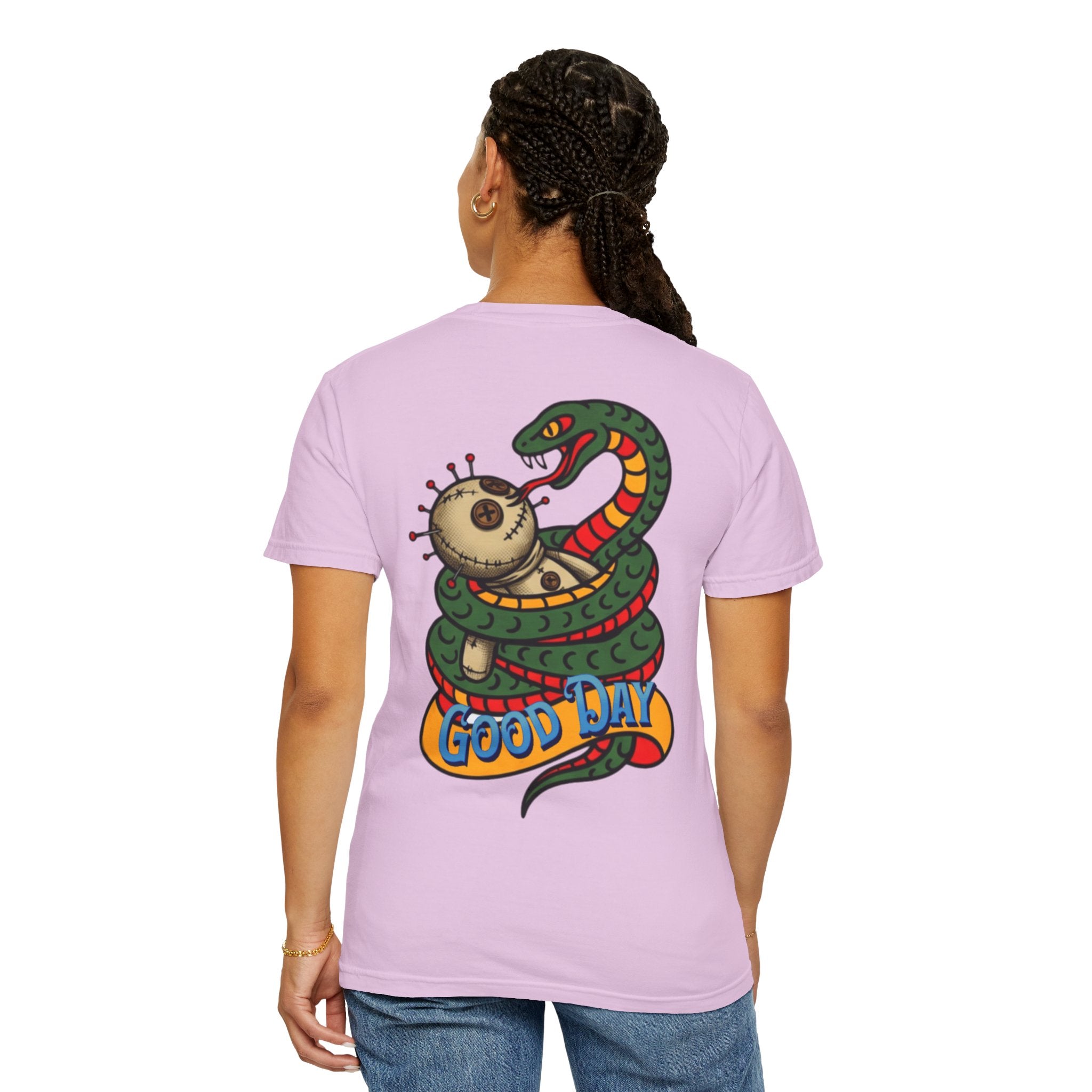 VargasT-Shirt — 'Good Day' Snake & Voodoo Doll Graphic Tee