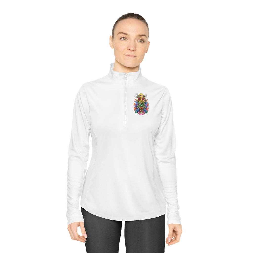 Ladies Quarter-Zip Pullover — Colorful Vargas Sea Goddess