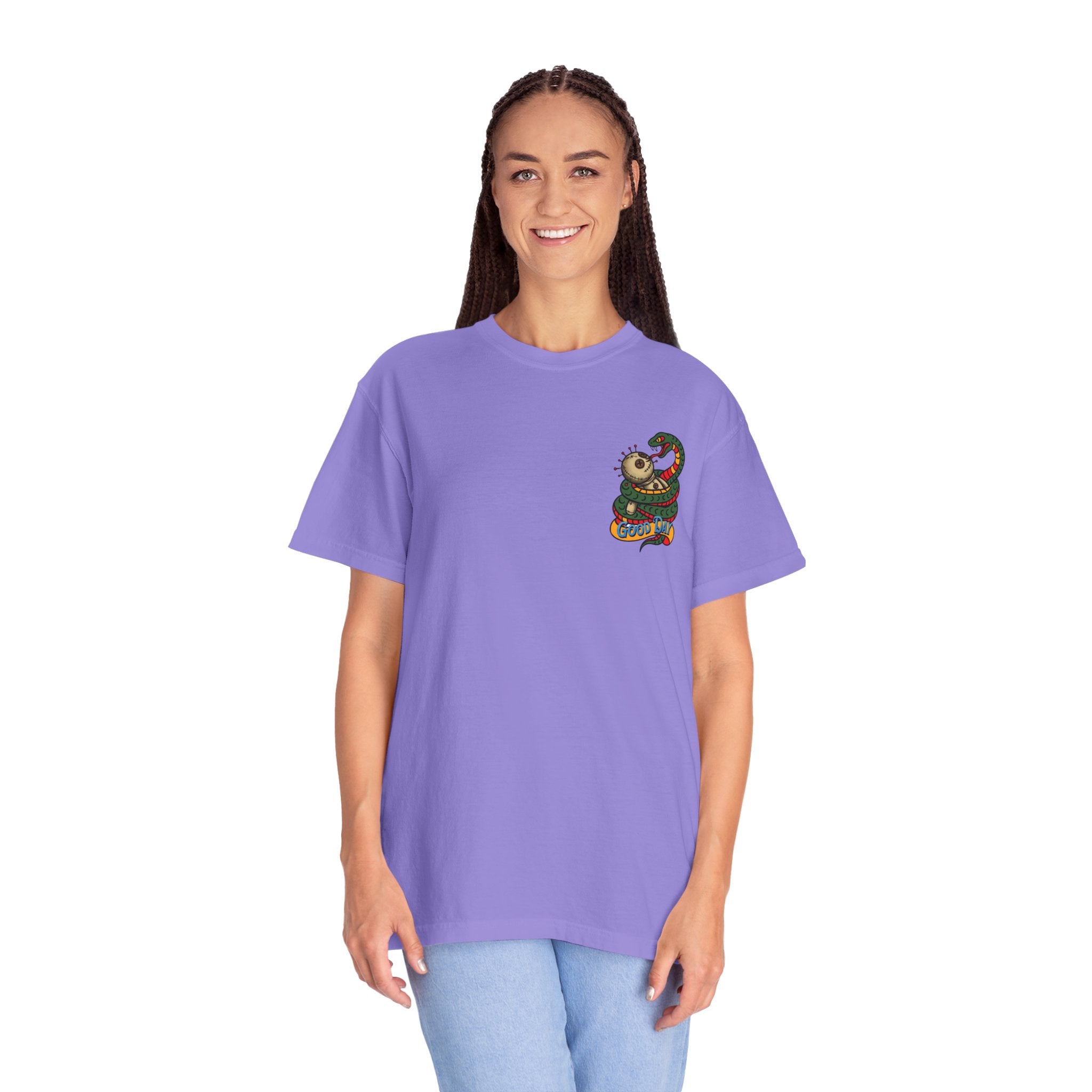 VargasT-Shirt — 'Good Day' Snake & Voodoo Doll Graphic Tee