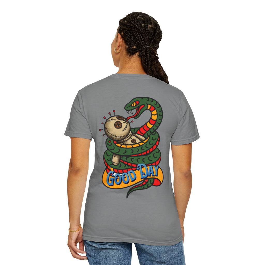 VargasT-Shirt — 'Good Day' Snake & Voodoo Doll Graphic Tee