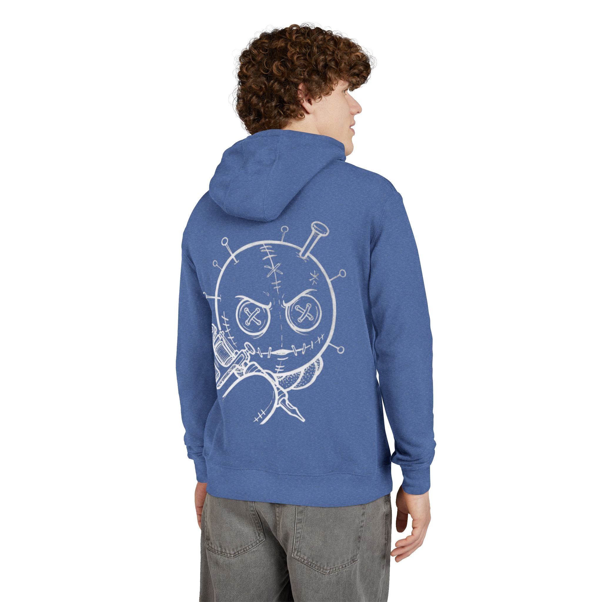 Voodoo Doll Hoodie — Spooky Stitch Graphic Pullover