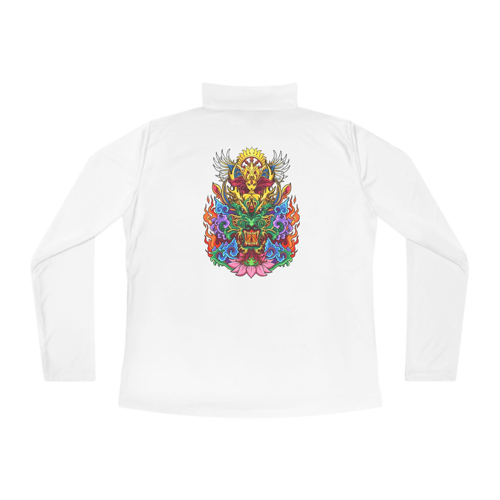 Ladies Quarter-Zip Pullover — Colorful Vargas Sea Goddess