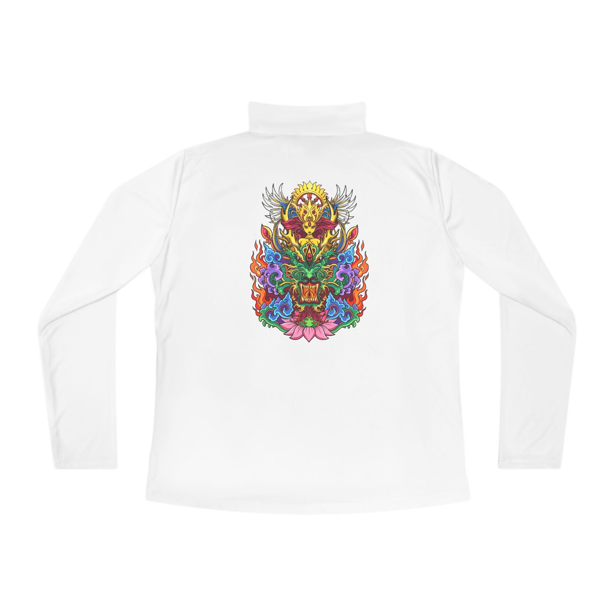 Ladies Quarter-Zip Pullover — Colorful Vargas Sea Goddess