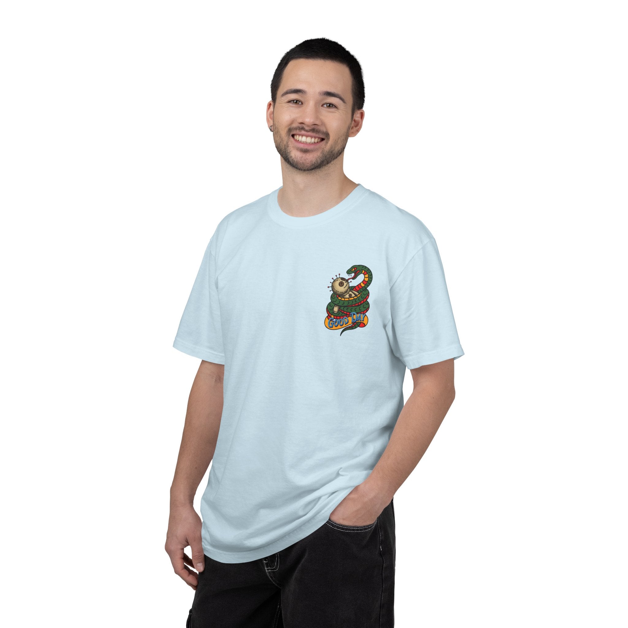VargasT-Shirt — 'Good Day' Snake & Voodoo Doll Graphic Tee