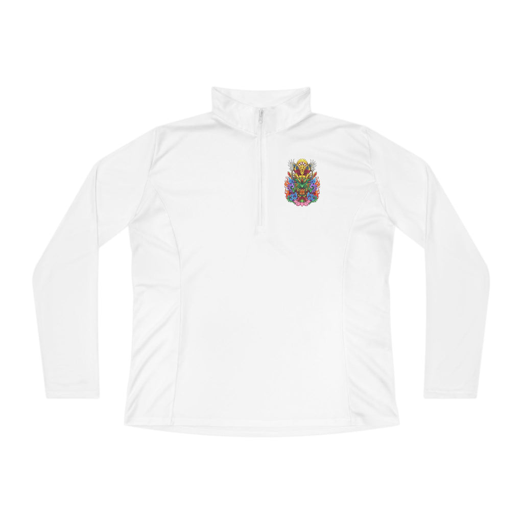 Ladies Quarter-Zip Pullover — Colorful Vargas Sea Goddess