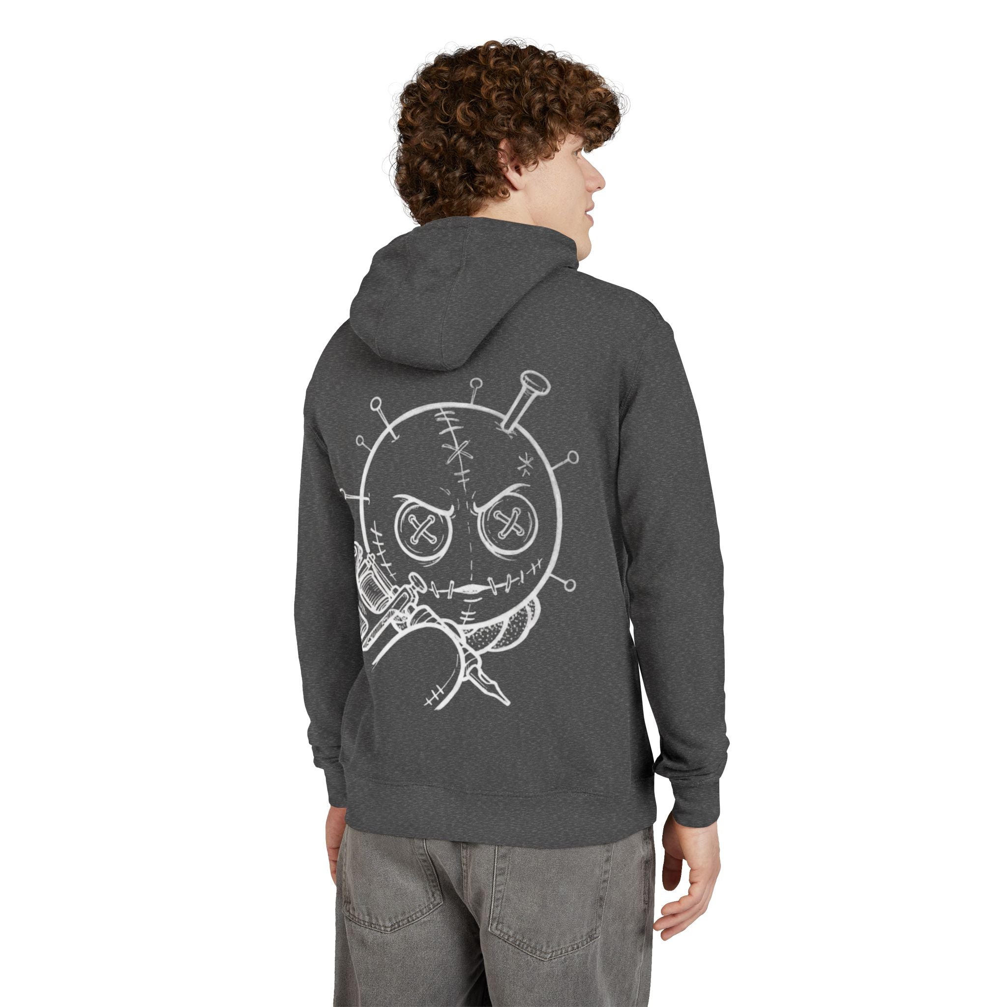 Voodoo Doll Hoodie — Spooky Stitch Graphic Pullover