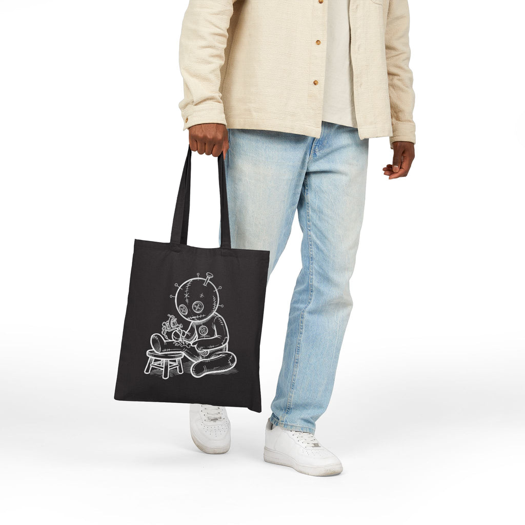 Canvas Tote Bag — Tattooing Voodoo Doll Illustration Eco Shopper