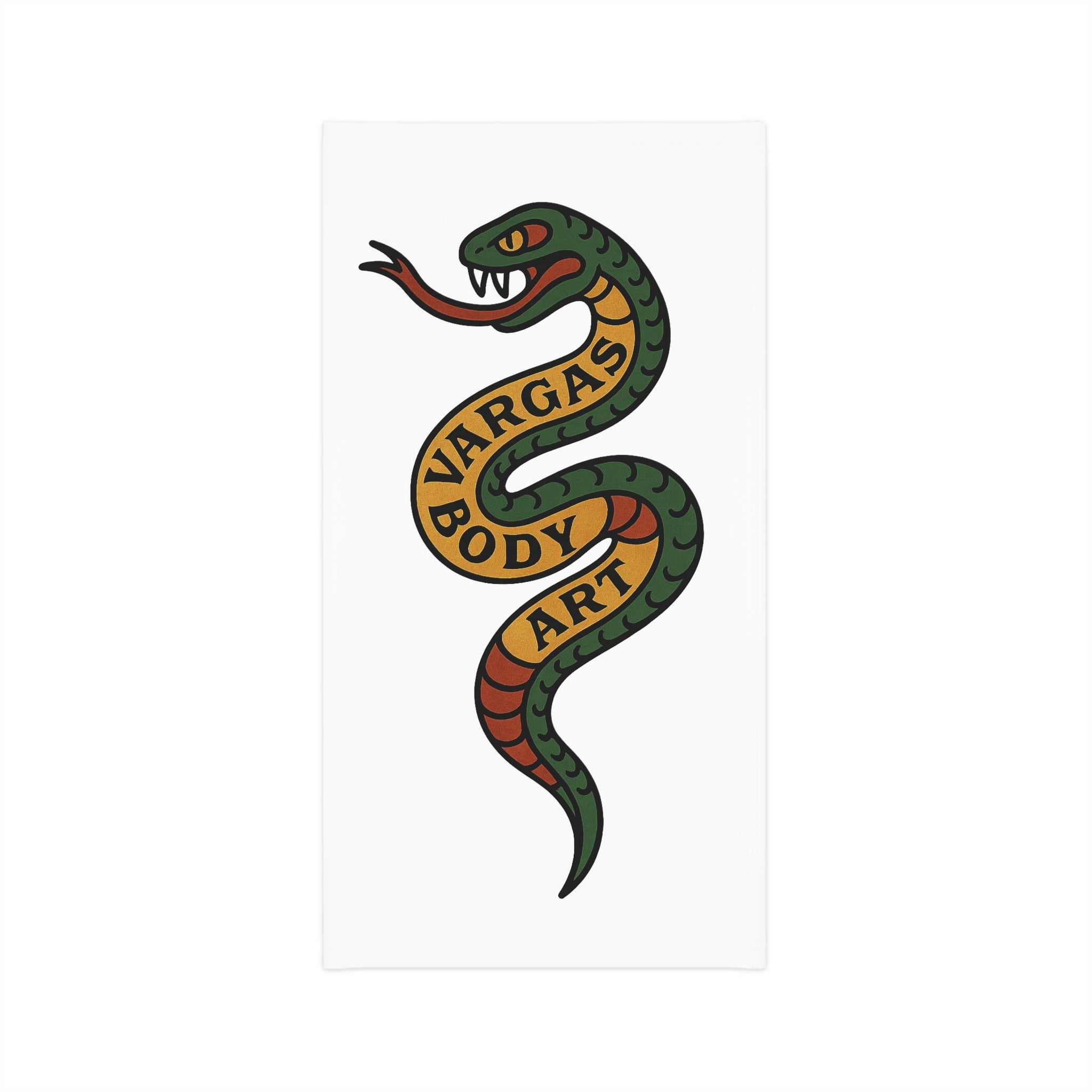 Vargas Neck Gaiter — Red Kanji & Vintage Snake Tattoo Designs