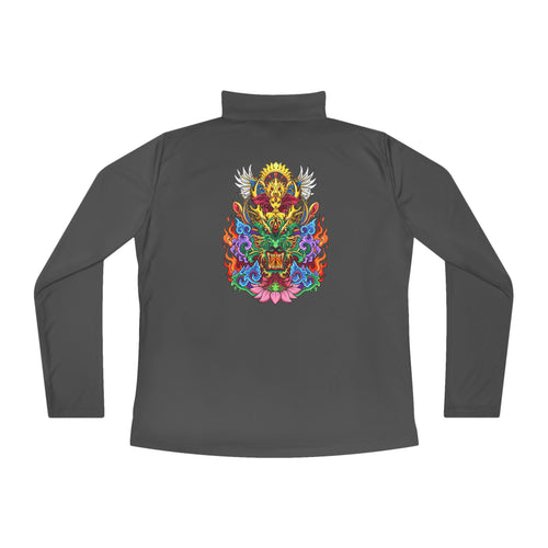 Ladies Quarter-Zip Pullover — Colorful Vargas Sea Goddess