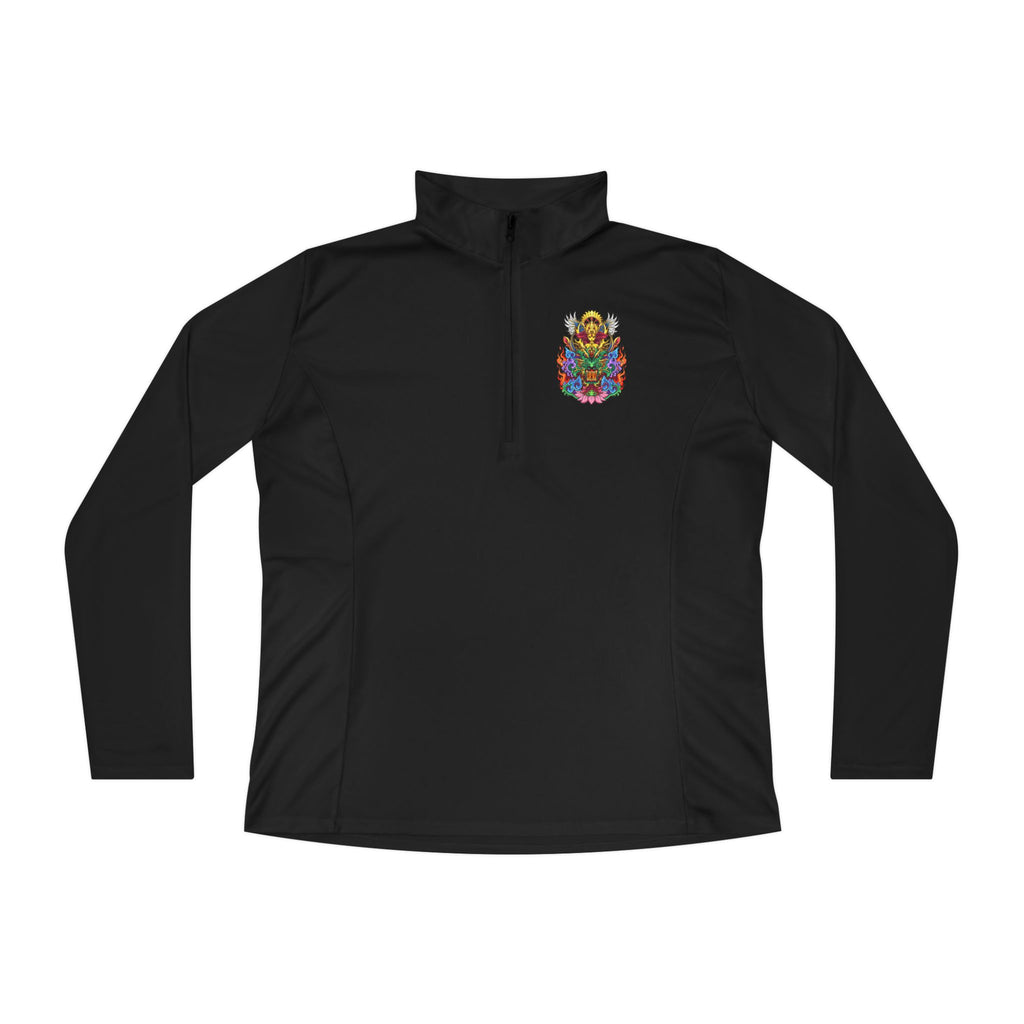 Ladies Quarter-Zip Pullover — Colorful Vargas Sea Goddess