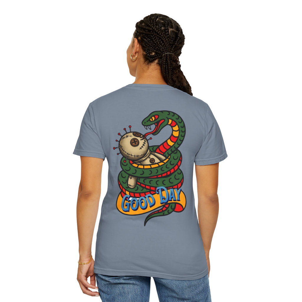 VargasT-Shirt — 'Good Day' Snake & Voodoo Doll Graphic Tee