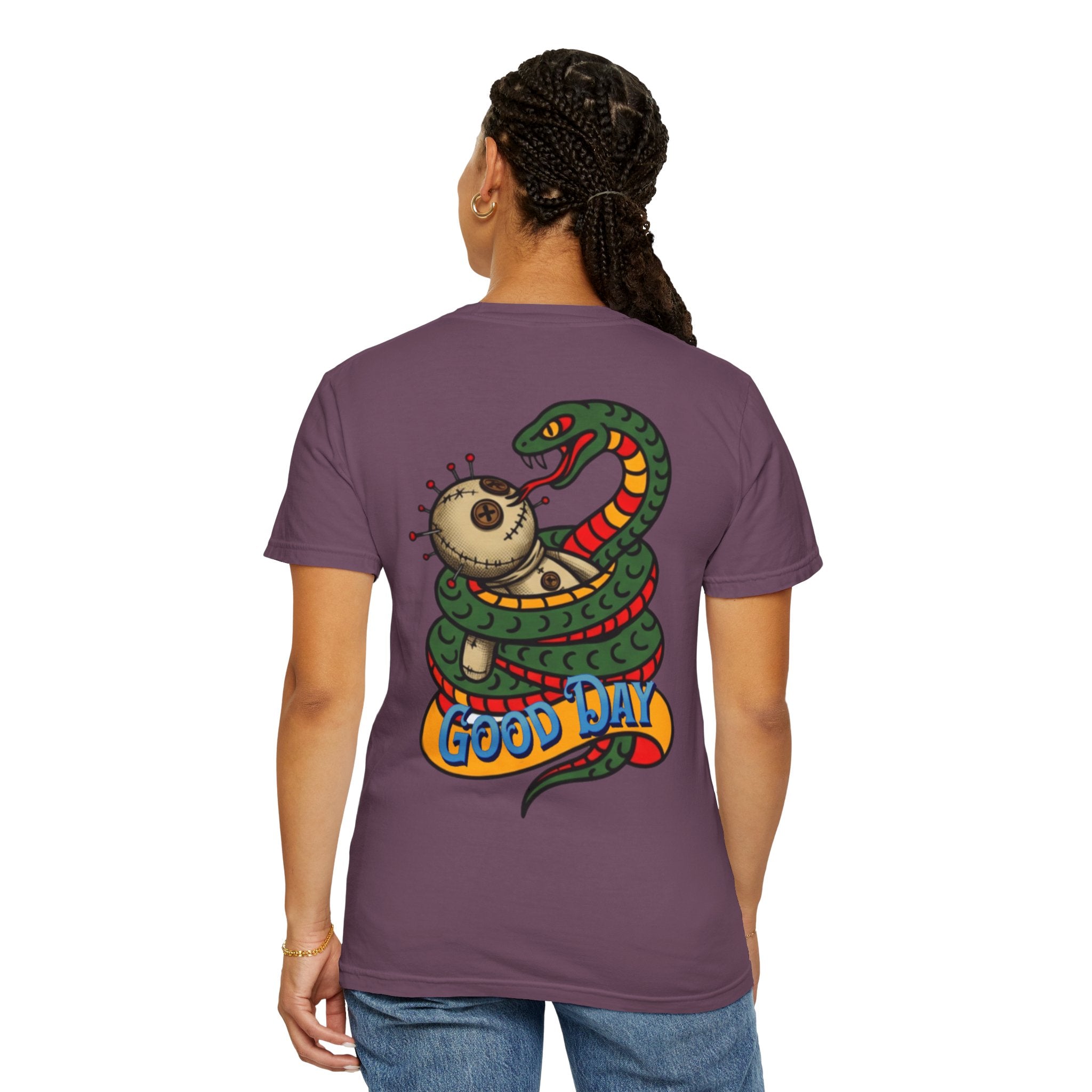 VargasT-Shirt — 'Good Day' Snake & Voodoo Doll Graphic Tee
