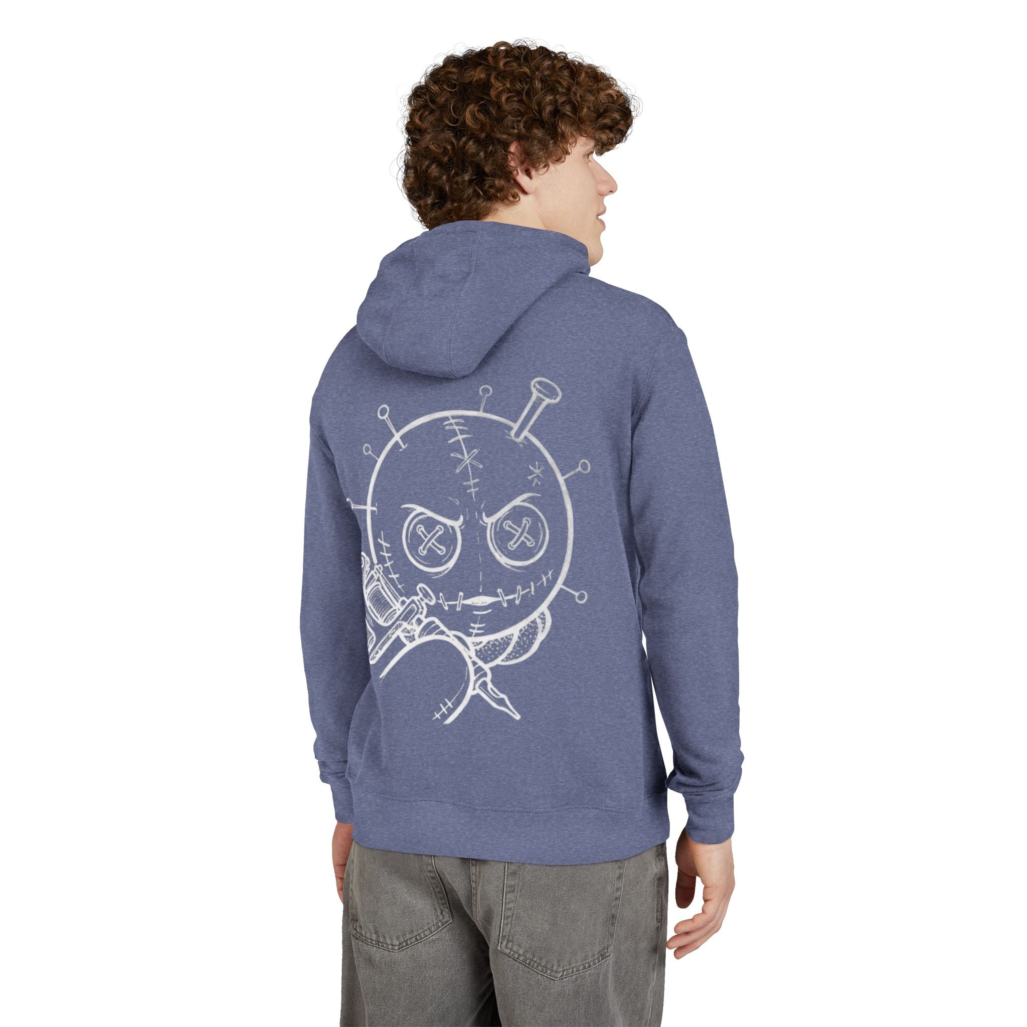 Voodoo Doll Hoodie — Spooky Stitch Graphic Pullover