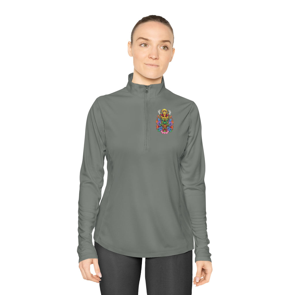 Ladies Quarter-Zip Pullover — Colorful Vargas Sea Goddess