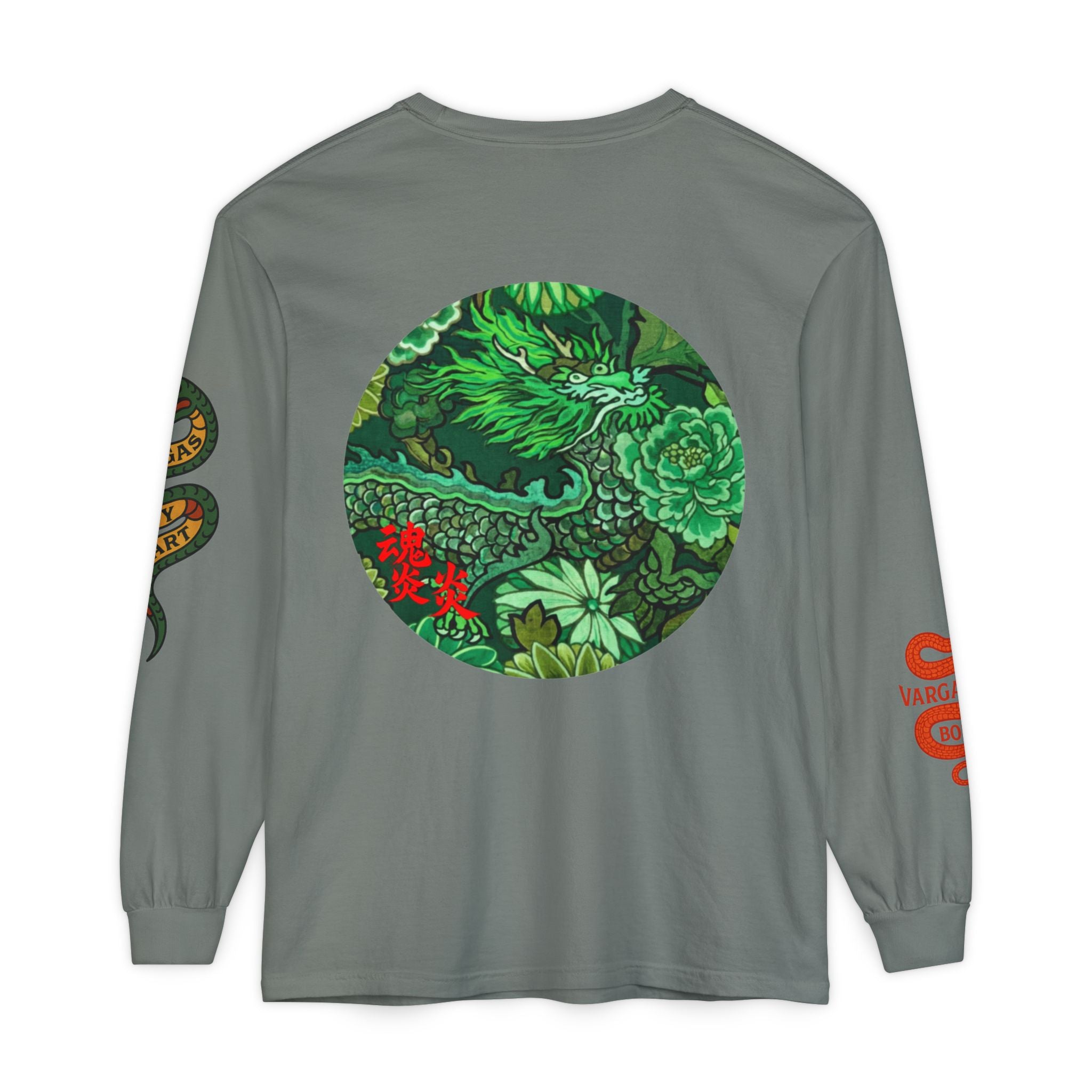 Vargas Dragon Garden Long Sleeve T‑Shirt